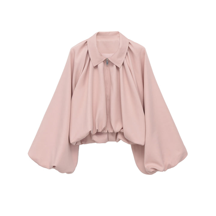 Damen Voluminöse Cropped Cape‑Jacke mit Ballonärmeln und Reißverschluss Echo Archiv