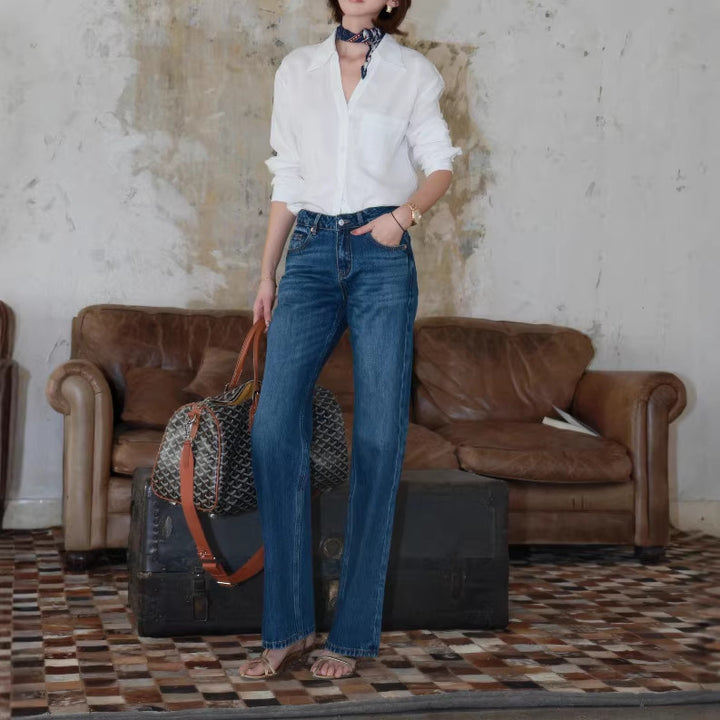 Damen Stilvolle Leinenbluse Echoarchiv