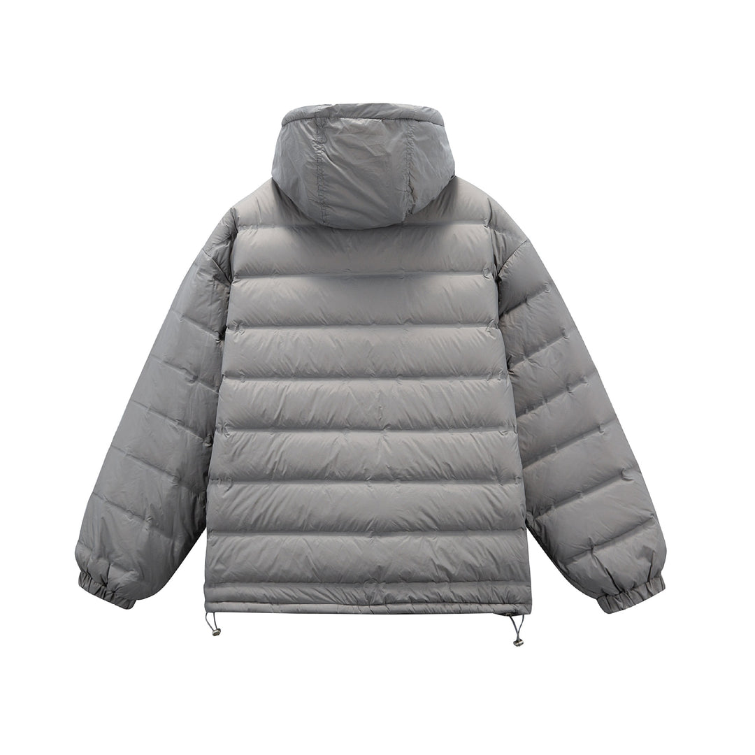 Herren Boxy-Pufferjacke mit hoher Stehkapuze, doppeltem Frontreißverschluss und Tunnelzug Echoarchiv