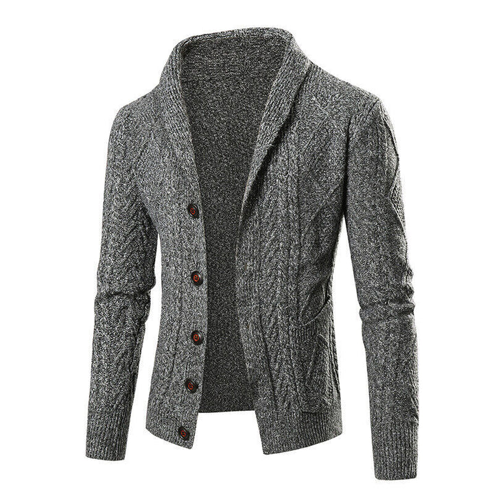 Herren Strickjacke mit elegantem Kabelmuster und Knopfleiste Echoarchiv