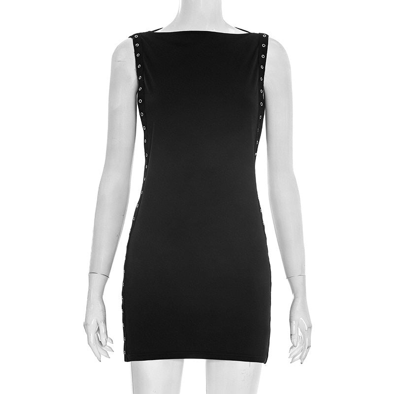 Damen figurbetontes Minikleid mit dekorativen Druckknopfdetails Echo Archiv