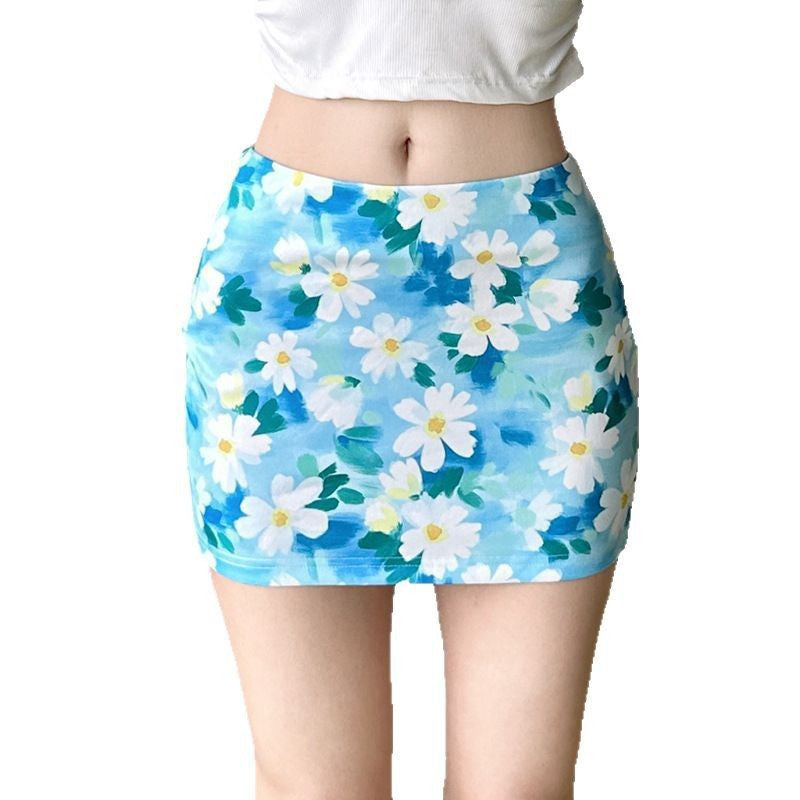 Damen Minirock mit floralem Design und elastischem Bund Echo Archiv