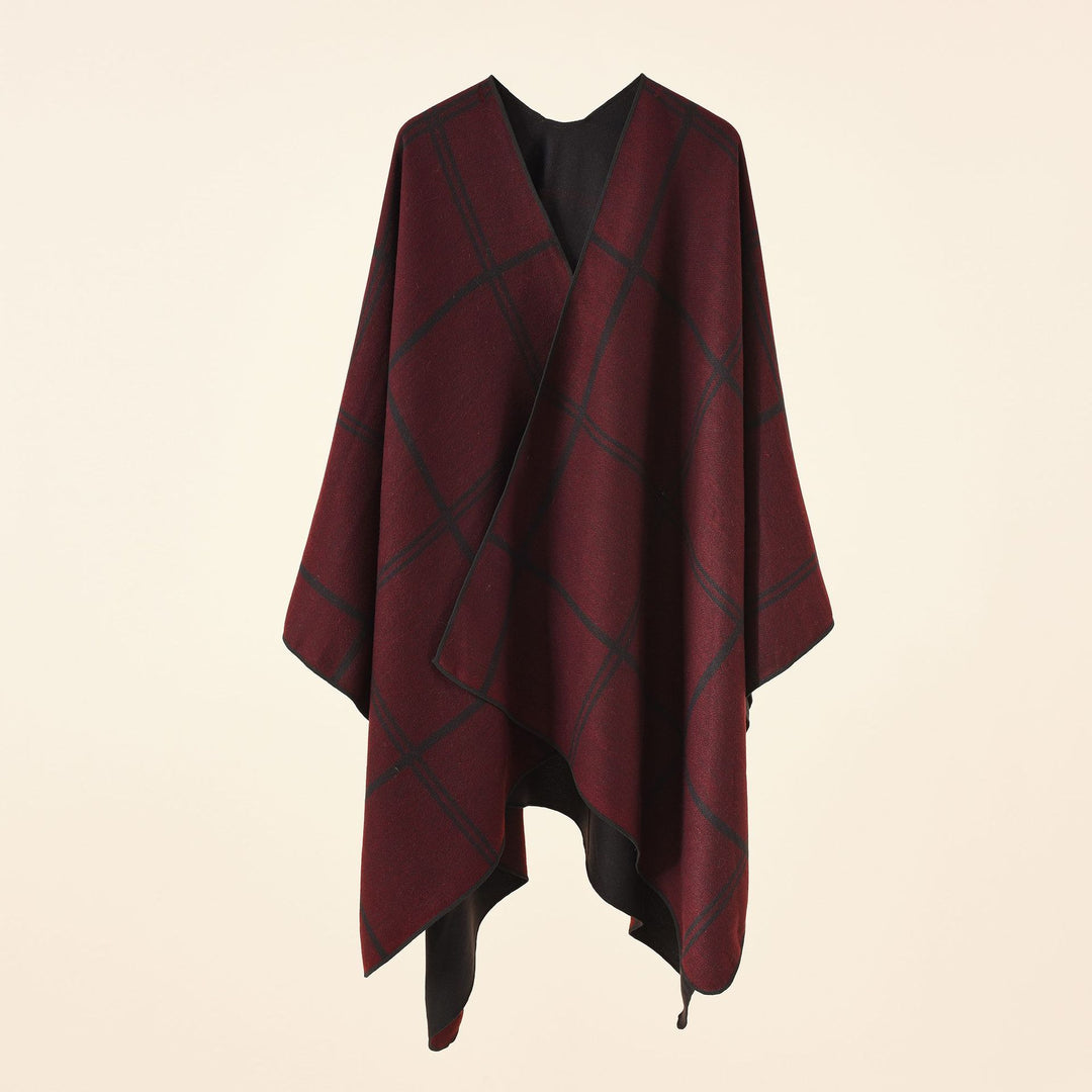 Damen Jacquard Poncho mit Paisley‑Muster – Avérine