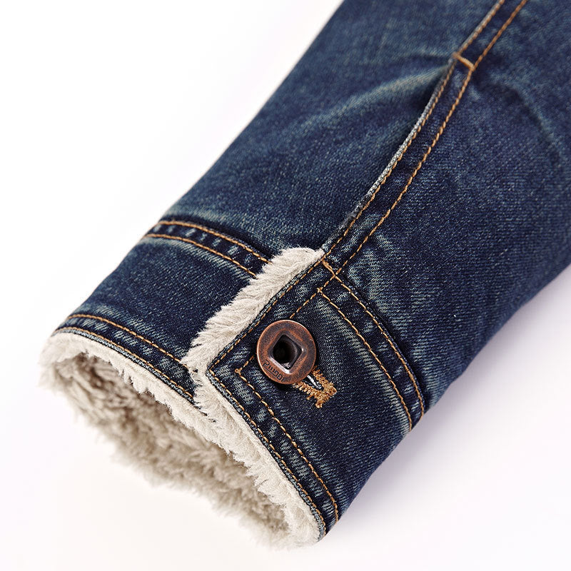 Herren Denim Baumwolljacke mit Teddyfell-Futter Echo Archiv