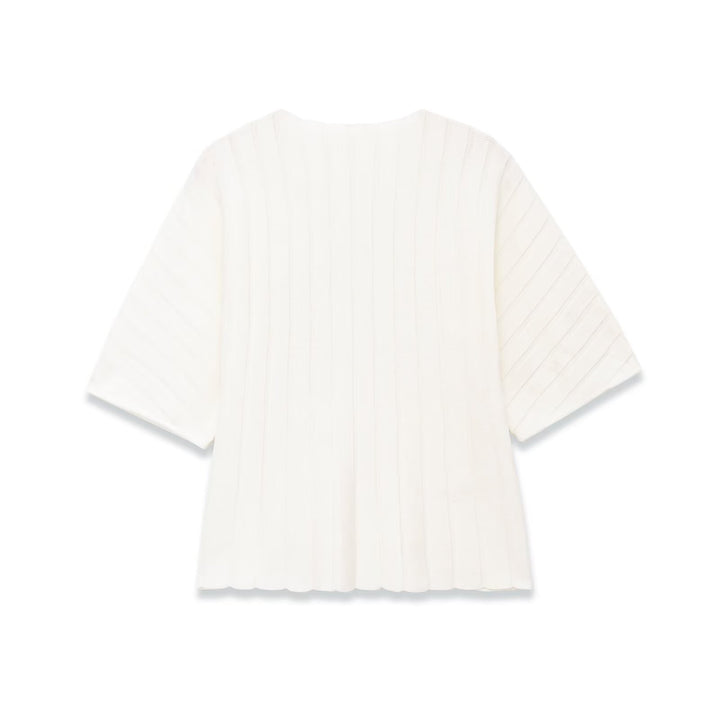 Damen Strickoberteil mit eleganter Textur und kurzem Arm Echo Archiv