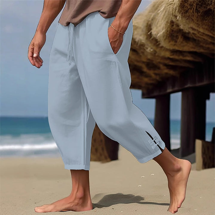 Herren Lässige Strandhose mit verstellbarem Bund und praktischen Seitentaschen Echoarchiv