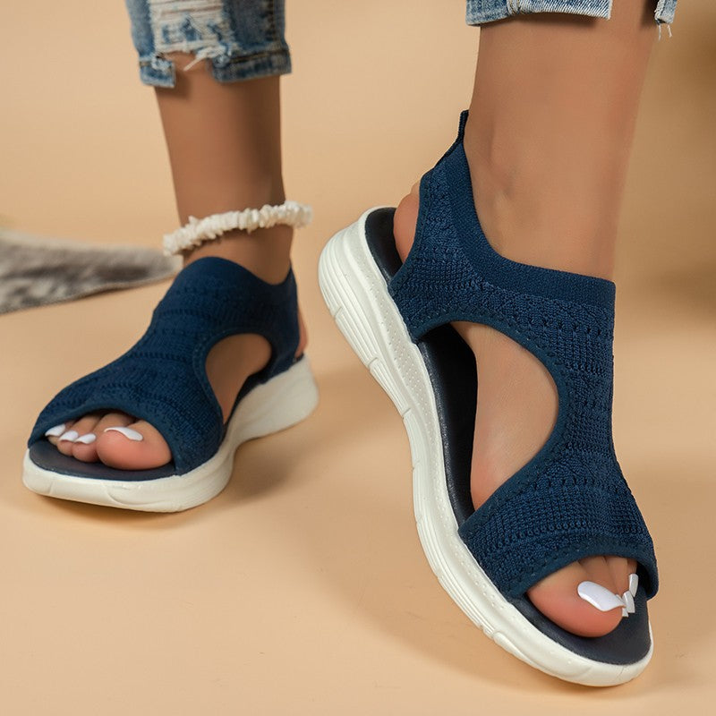 Damen Atmungsaktive gestrickte Komfort-Sandalen mit dicker Dämpfungssohle – Sorelia