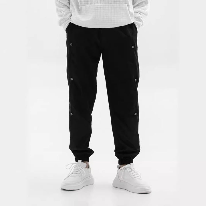 Herren Stylische Cargo-Hose mit praktischen Knöpfen und elastischem Bund Echoarchiv