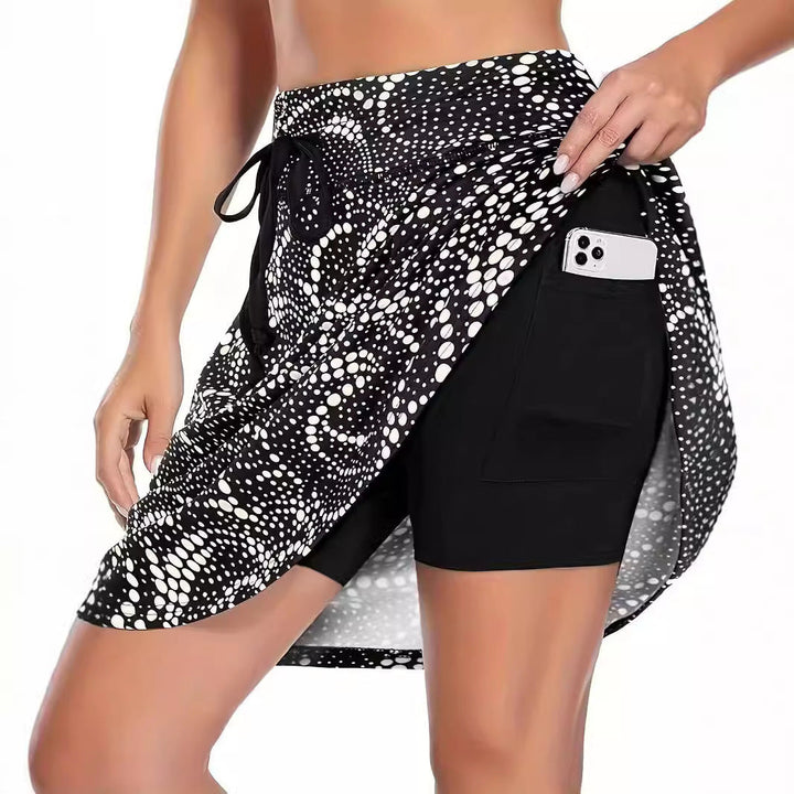 Damen High-Waist Sportrock mit integriertem Shorts und praktischen Taschen Echoarchiv