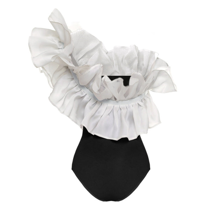 Damen Einteiler Badeanzug mit voluminösen Rüschendetails Echo Archiv