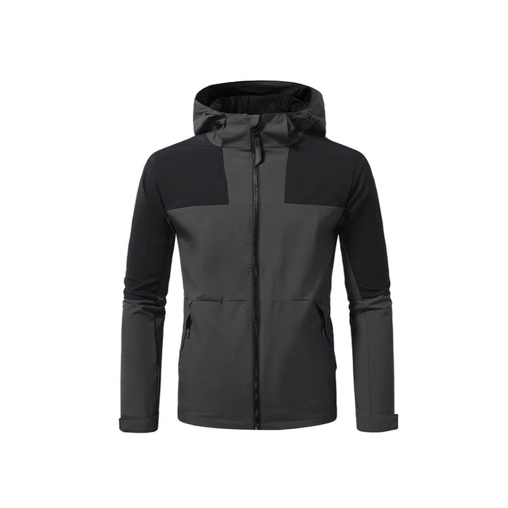 Herren Windbreaker Jacke mit verstellbarem Kapuzenkragen und seitlichen Taschen Echoarchiv