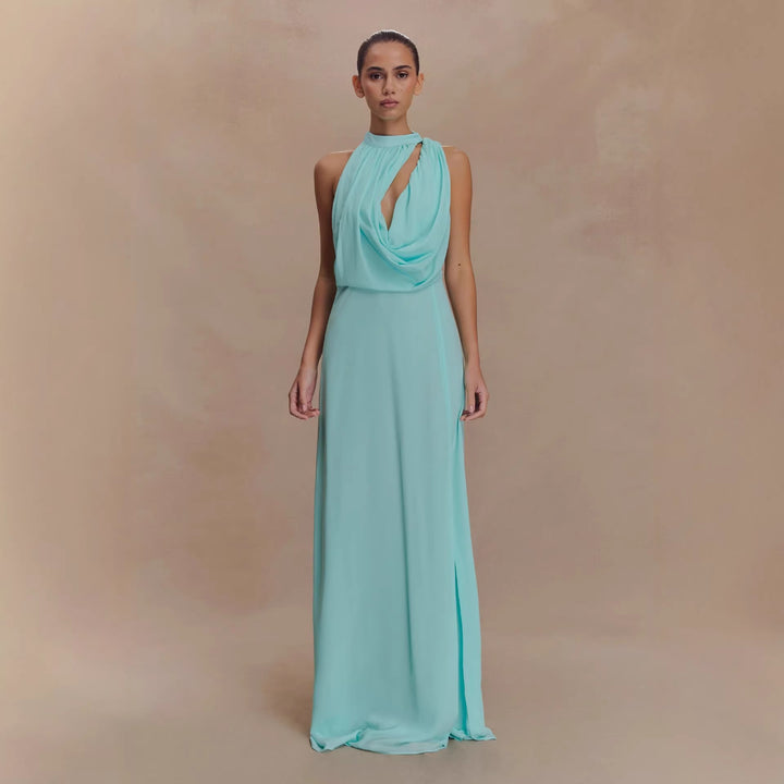Damen Elegantes Maxi-Kleid mit drapiertem Oberteil Echo Archiv