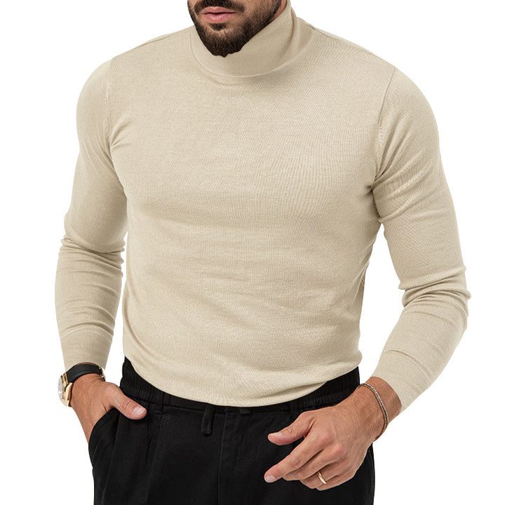 Herren Rollkragenpullover aus feiner, atmungsaktiver Wolle mit elegantem Schnitt Echoarchiv