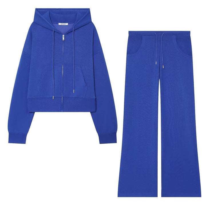 Damen Weite High‑Waist Jersey-Hose mit Tunnelzug und weitem Bein Echo Archiv