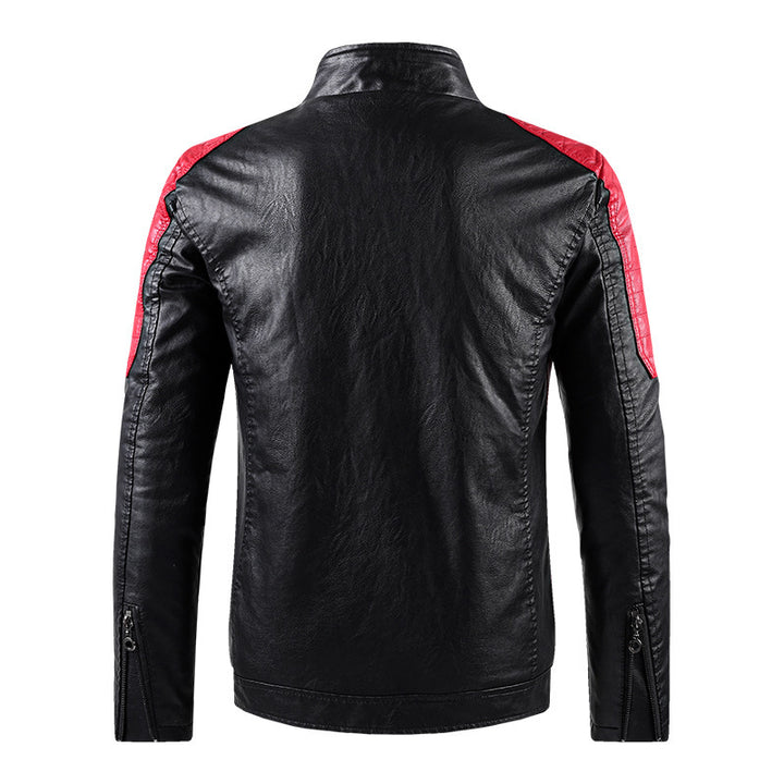 Herren Modische Bikerjacke aus Kunstleder Echo Archiv