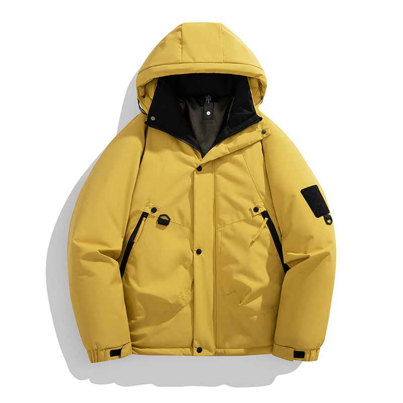 Herren Wattierte Outdoorjacke mit Kapuze, Multifunktionstaschen und winddichter Außenlage Echoarchiv