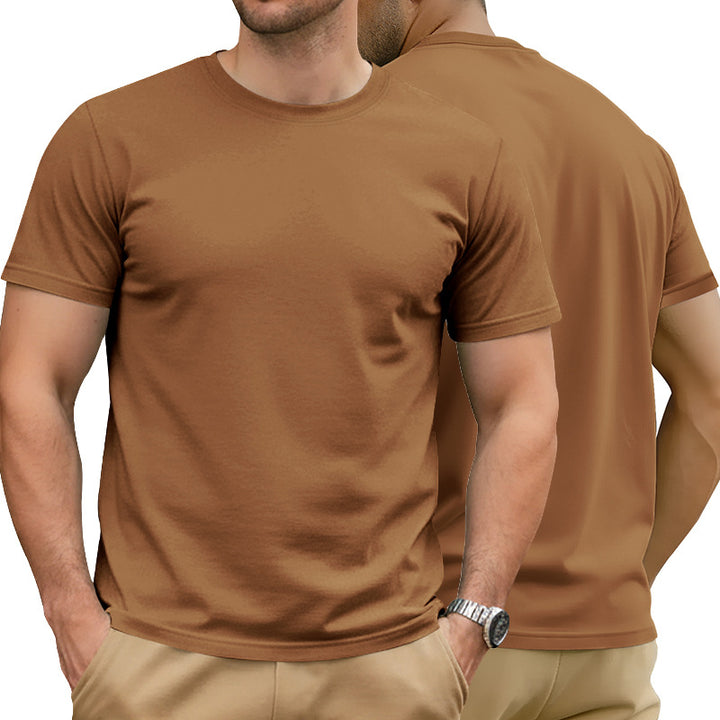 Herren nan Basic Kurzarm-T-Shirt aus hochwertigem Baumwollmix mit Rundhalsausschnitt, flachen Nähten und Regular Fit Echo Archiv