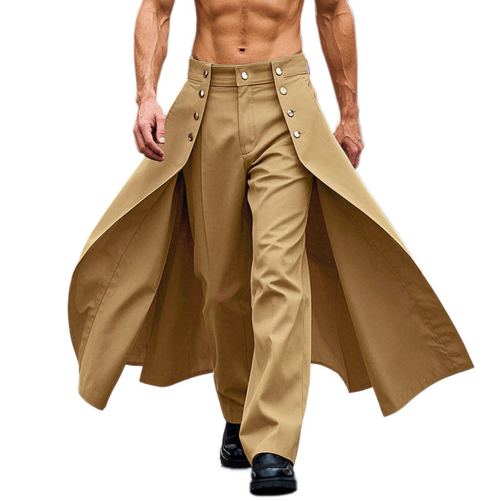 Damen nan taillenhoher ausgestellter Midi-Wickelrock mit innerer Culotte und Zierknopfleiste Echo Archiv