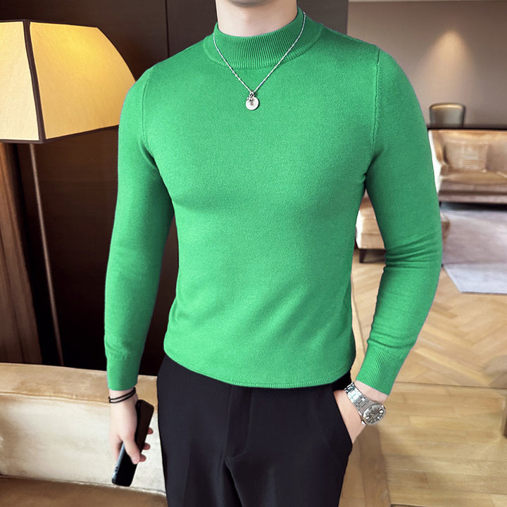 Herren modischer Pullover mit hohem Kragen und eleganter Passform Echoarchiv