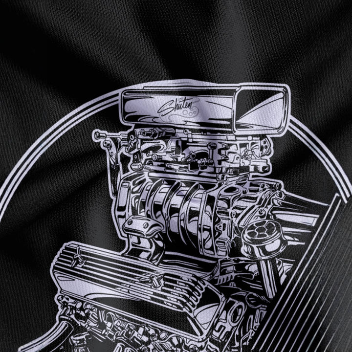 Herren Poloshirt mit exklusivem Grafikdesign und modernen Schnittelementen Echoarchiv