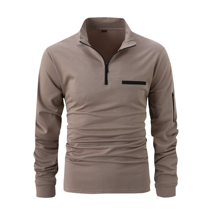Herren sportlicher Pullover mit Halb-Reißverschluss und praktischen Taschen Echoarchiv