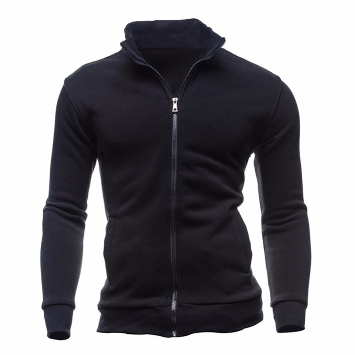 Herren sportliche Sweatjacke mit hohem Kragen und durchgehendem Reißverschluss Echoarchiv