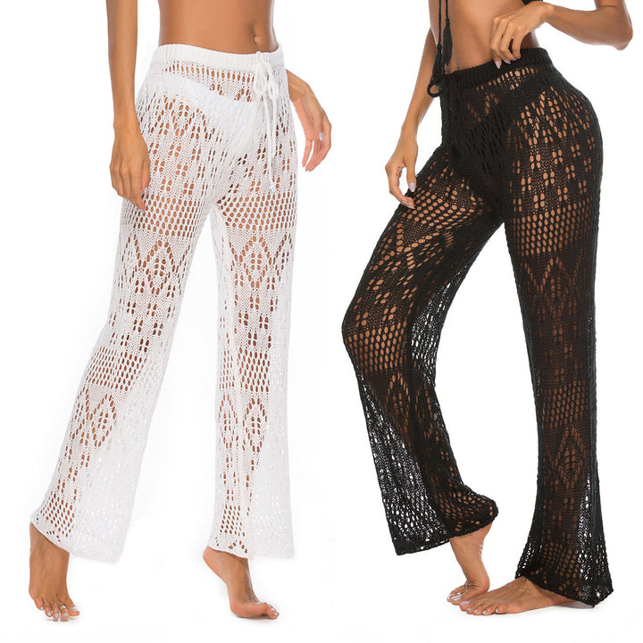 Damen Häkel-Strandhose mit weitem Schnitt und modernem Lochdesign Echo Archiv