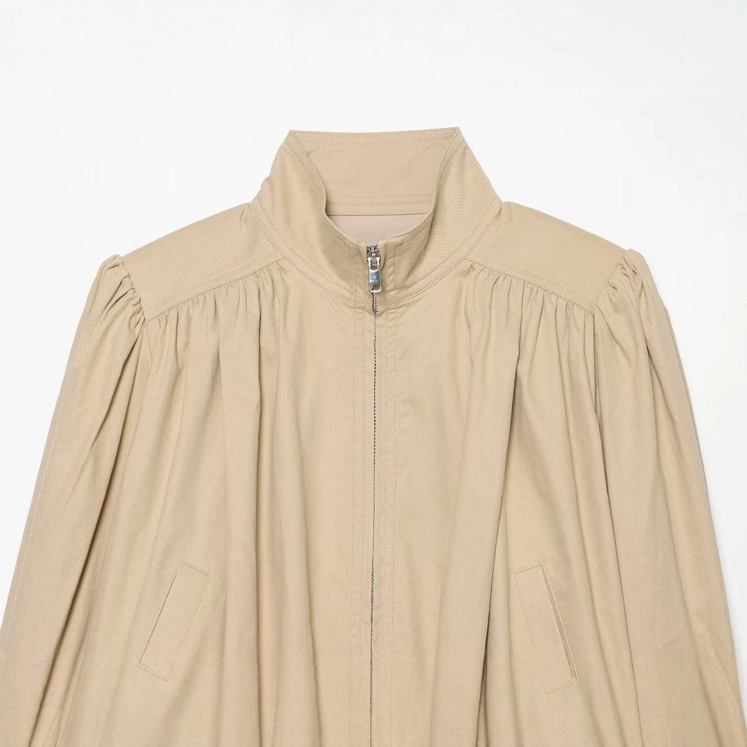 Damen Kurzjacke mit Stehkragen, gerafften Schultern und durchgehendem Reißverschluss Echo Archiv