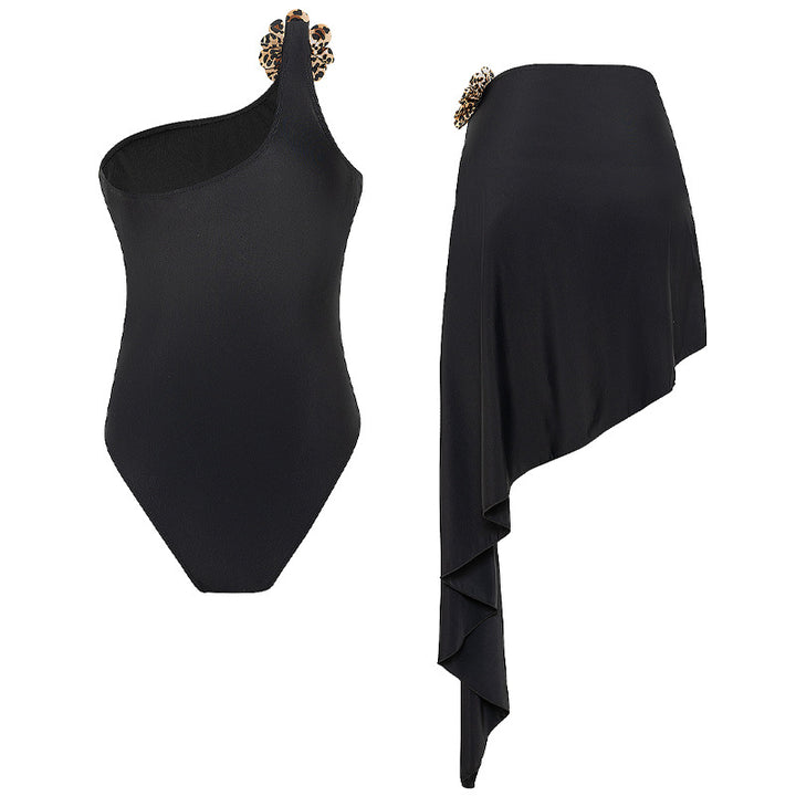 Damen Einteiler Badeanzug mit asymmetrischem Wickelrock Echo Archiv