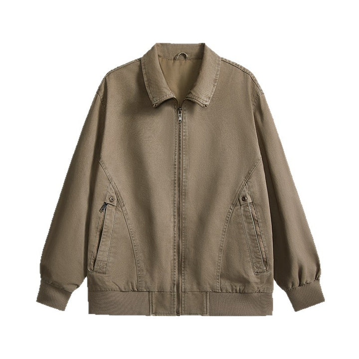 Herren leichte Baumwoll-Twill Übergangsjacke mit Reißverschluss und Ballonärmeln Echo Archiv