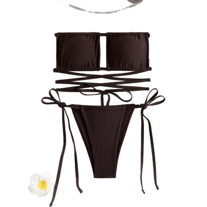 Damen Bandeau-Bikini-Set mit modischem Wickel-Design Echo Archiv