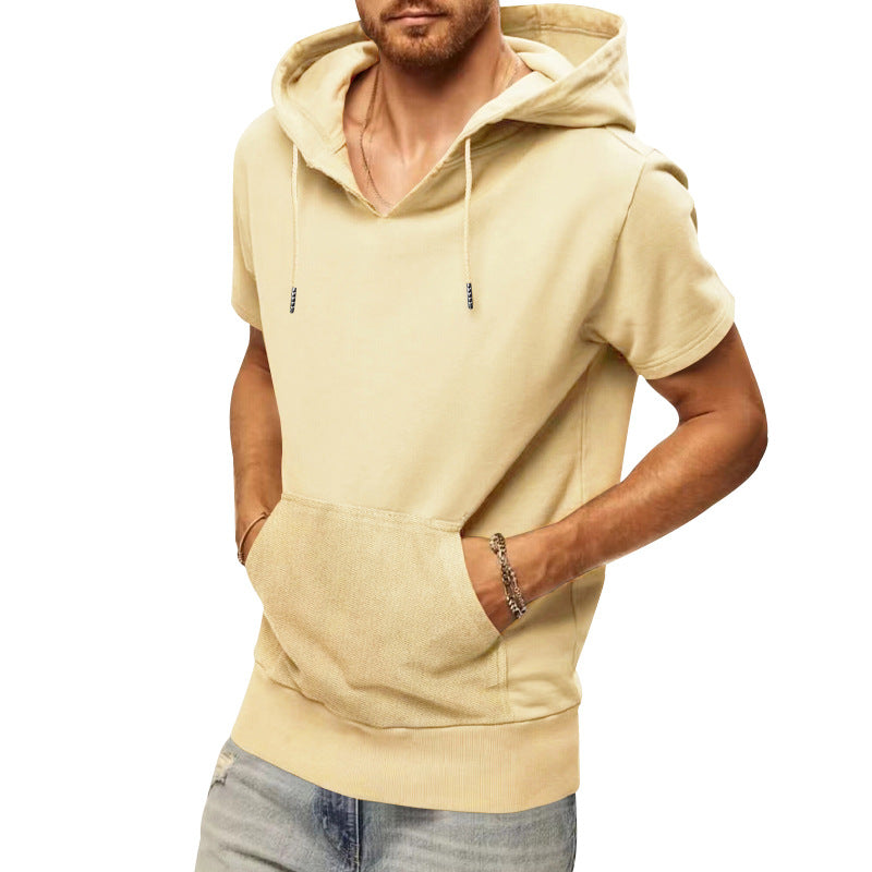 Herren lässiges Kapuzen-T-Shirt mit praktischer Kängurutasche Echoarchiv