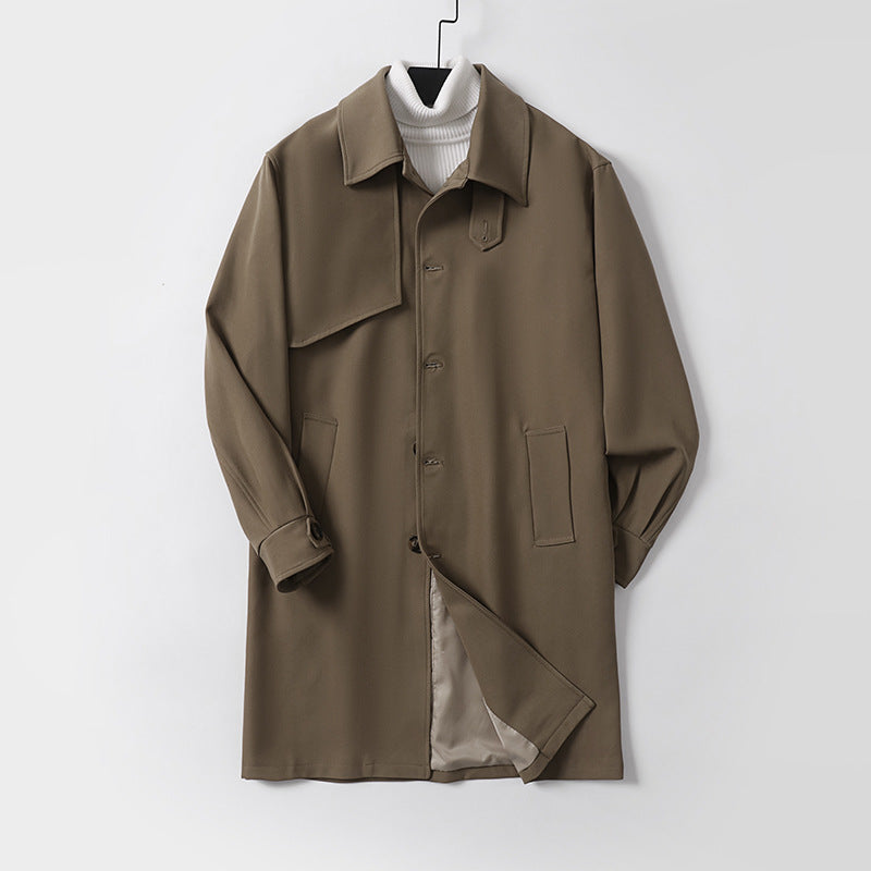 Herren Moderner wasserabweisender Trenchcoat mit verdeckter Knopfleiste und Passformoptimierung Echoarchiv