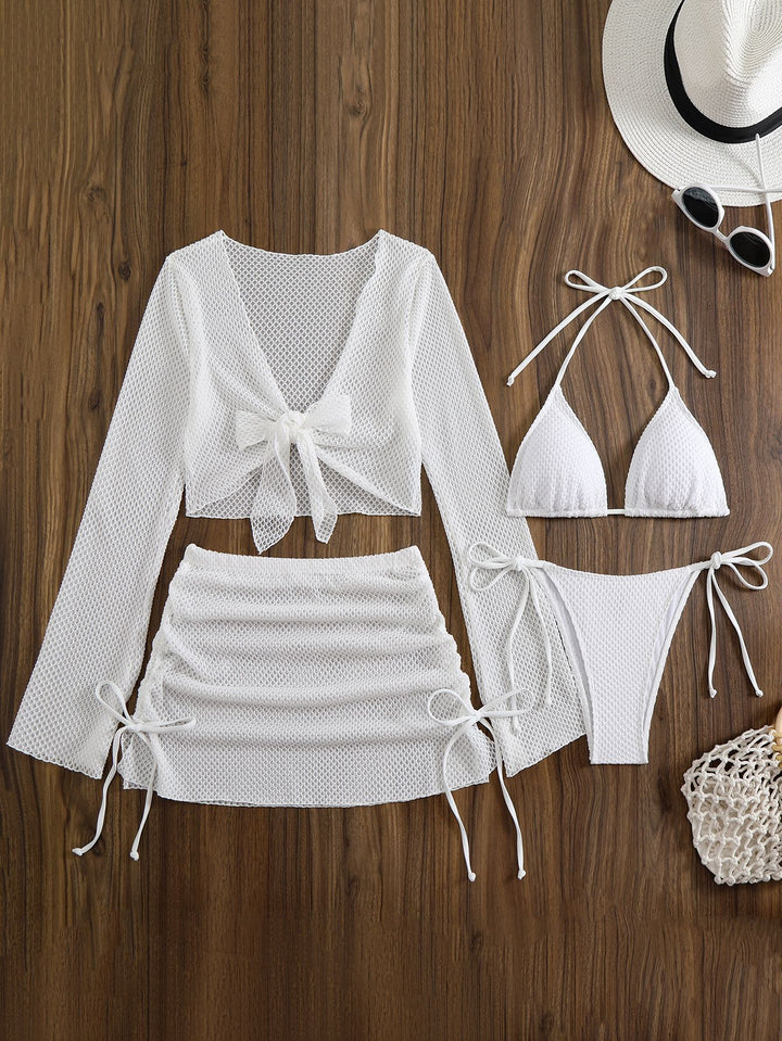 Damen Badeanzug-Set mit trendigem Netzdesign und verstellbaren Details Echo Archiv
