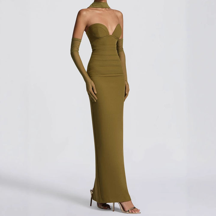 Damen Elegantes Schulterfreies Maxikleid mit figurformenden Einsätzen Echo Archiv