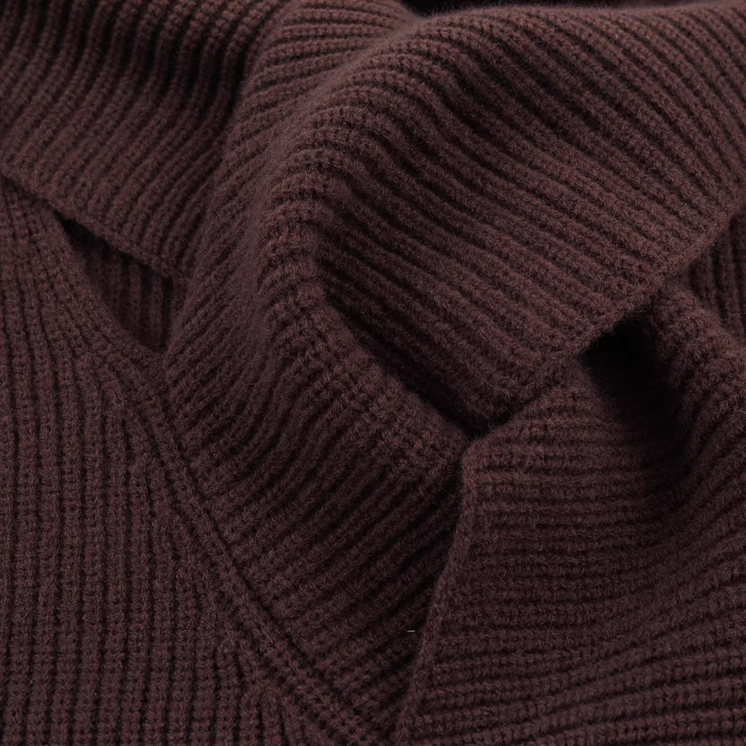 Damen Grobstrick-Pullover mit integriertem Schalkragen Echoarchiv