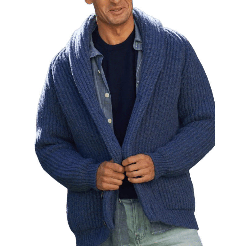 Herren Strickcardigan mit überworfenem Revers Echoarchiv