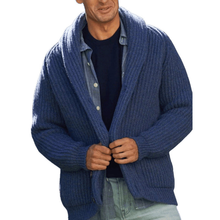 Herren Strickcardigan mit überworfenem Revers Echoarchiv