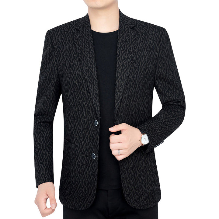 Herren Einreihiges Jacquard-Sakko mit schmaler Silhouette und feiner Struktur – Tianoro