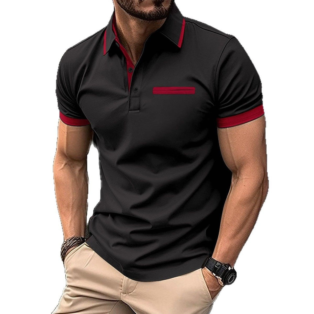 Herren Polohemd mit stilvollem Kontrastkragen und praktischer Brusttasche Echoarchiv