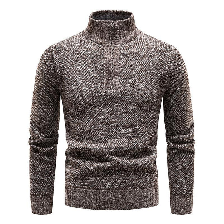 Herren Pullover mit halbem Reißverschluss und strukturiertem Design Echoarchiv