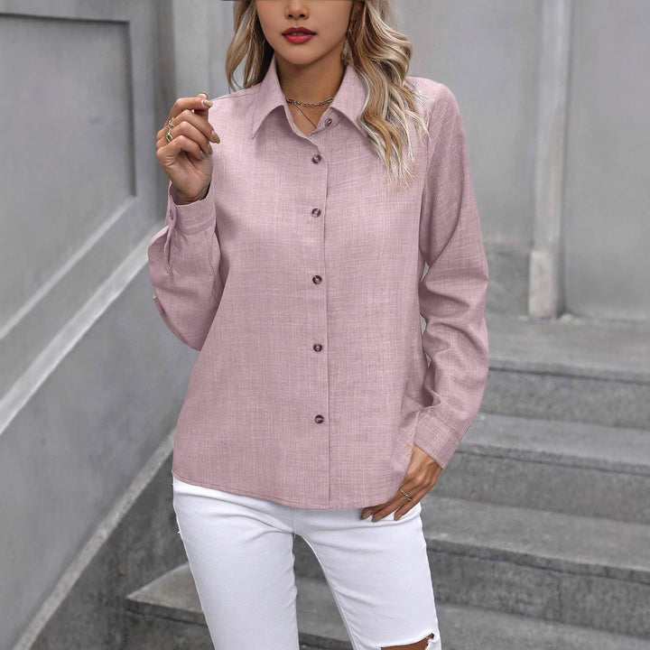 Damen Leichte Hemdbluse aus Leinenoptik mit klassischem Kragen und geradem Schnitt Echo Archiv