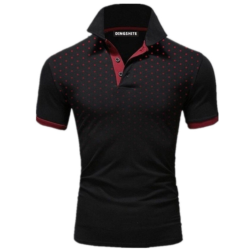 Herren Poloshirt mit Echoarchivrnen Punktdesign und atmungsaktiven Eigenschaften Echoarchiv