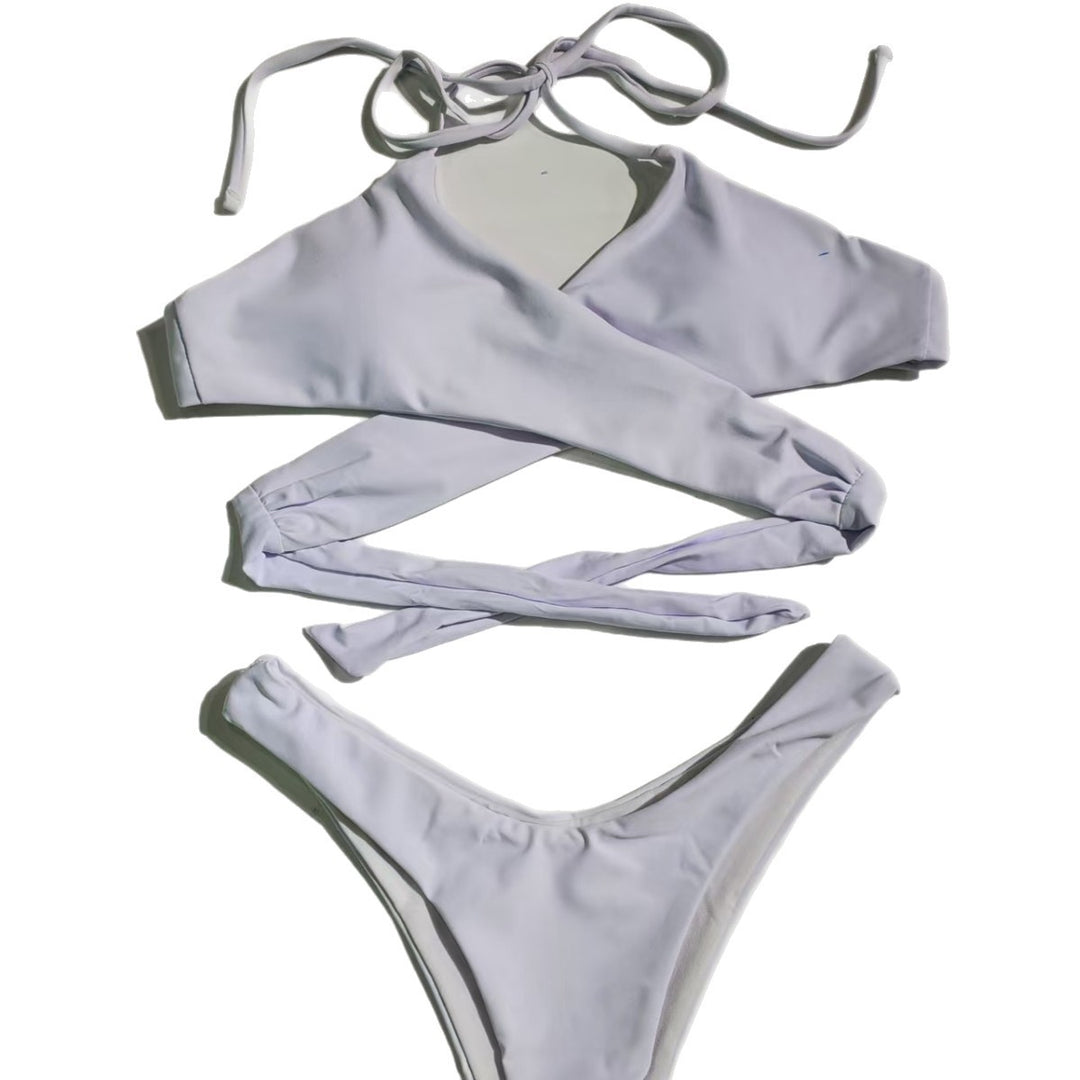Damen Bandeau-Bikini mit asymmetrischem Design und Wickeloberteil Echo Archiv