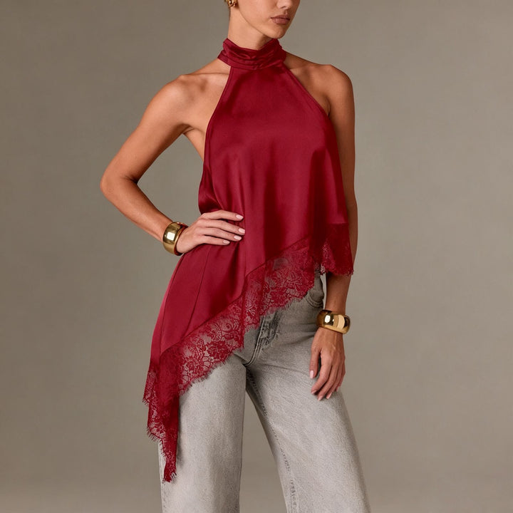 Damen luftiges Chiffon-Top mit eleganter Spitzenverzierung Echo Archiv