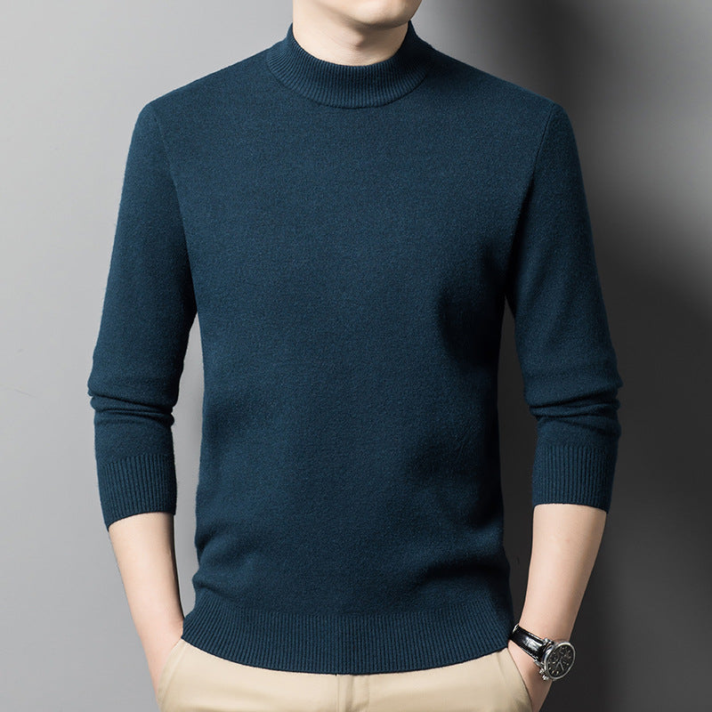 Herren edler Rundhals-Pullover aus feinem Wollmix Echoarchiv