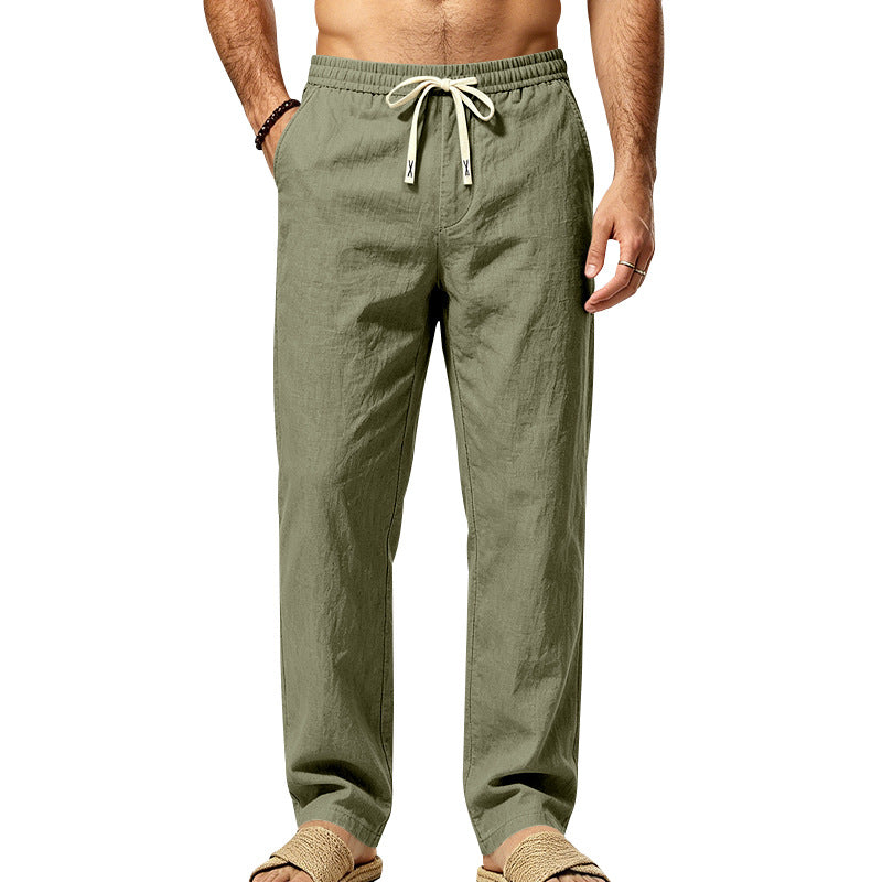 Herren Leichte Relax-Hose mit elastischem Bund, Kordelzug und aufgesetzter Cargotasche Echoarchiv