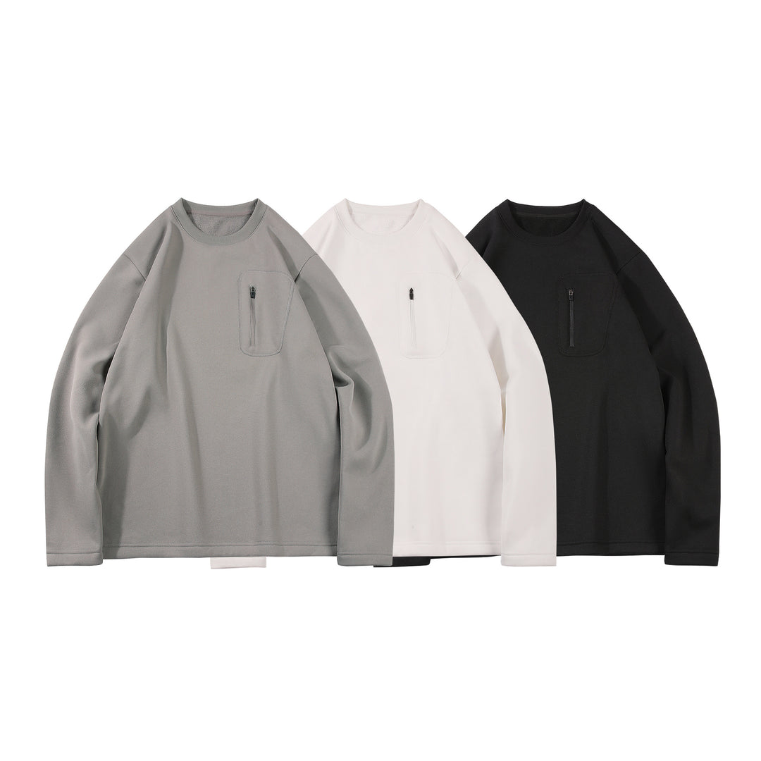 Herren Oversized-Sweatshirt mit Brust-Reißverschlusstasche, Raglanärmeln und softem Innenfutter Echo Archiv