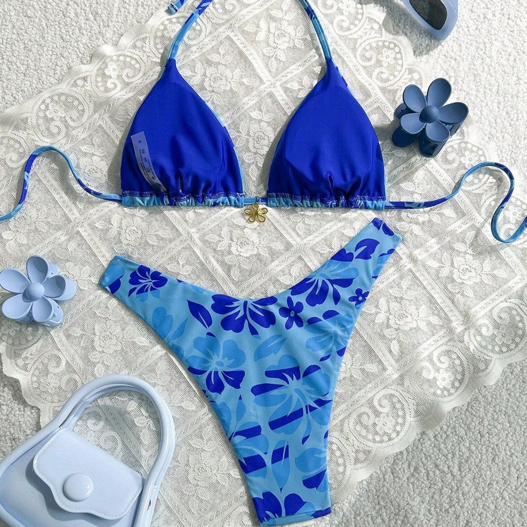 Damen Triangel-Bikini mit floralem Muster Echo Archiv
