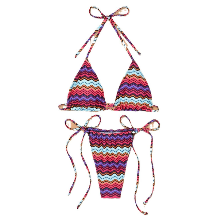 Damen Triangel-Bikini mit floralem Design und verstellbaren Bindebändern Echo Archiv